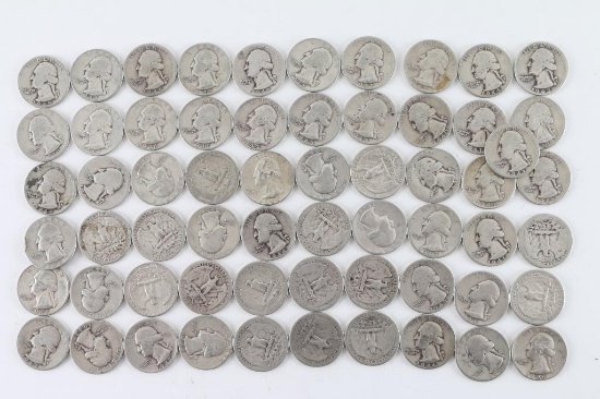 Lot of 62 Silver Quarters