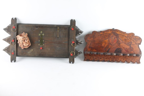 2 Wood Pipe Racks