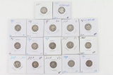 Lot of 17 Mercury Dimes