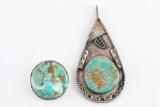 Navajo Turquoise Pendant & Mounted Stone