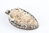 Bone Carved Buffalo Pendant