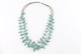 Three Strand Turquoise Bird Fetish Necklace