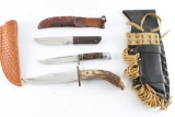 Lot of 3 Hunting Knives