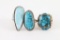 Lot of 3 Navajo Turquoise Rings