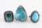 Lot of 3 Navajo Turquoise Rings