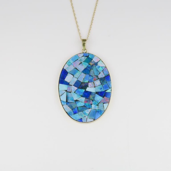Wonderful Natural Black Opal Pendant