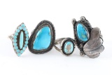 Lot of 4 Native American Rings