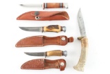 Lot of 4 Small Hunting Knives