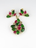 Sensational Ruby, Green Tourmaline and Diamond