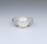 Marvelous Natural South Sea Pearl and Diamond