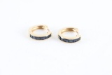 Ladies Sapphire Hoop Earrings