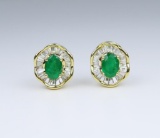 Beautiful Emerald and Diamond Earrings