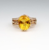 Beautiful Shane & Company Citrine and Diamond Ring