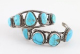 Lot of 2 Old Pawn Navajo Cuff Bracelets