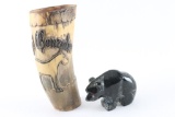Powder Flask and Bear Fetish