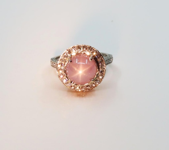Exquisite Fine Bulgari Style Pink Star Sapphire