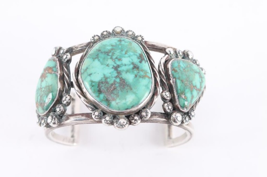 Old Pawn Navajo 3 Stone Cuff