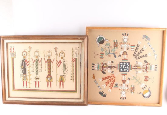 Lot of 2 Sand Paintings
