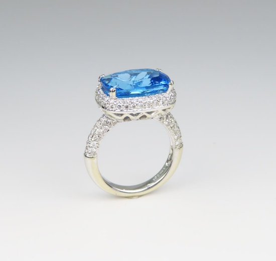 Brilliant Designer Style Swiss Blue Topaz