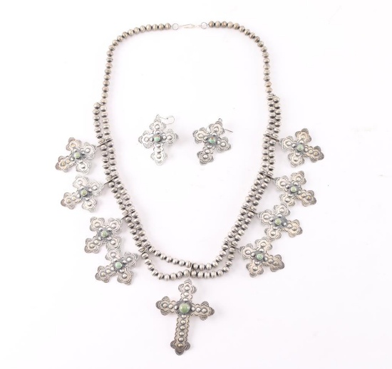 Navajo Cross Necklace & Earrings