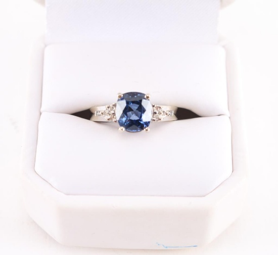 High Quality 14K White Gold & Sapphire Ring