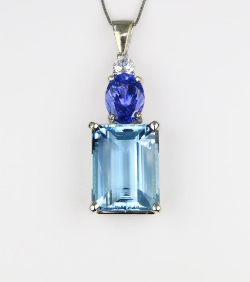 Brilliant Aquamarine, Tanzanite and Diamond