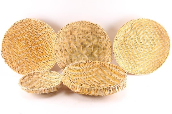 Lot of 5 Hopi Baskets