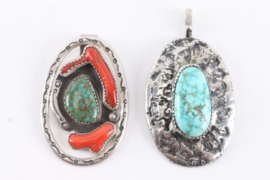 Lot of 2 Navajo Pendants