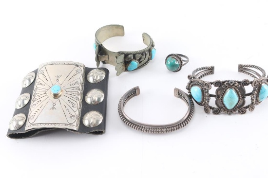 Lot of 5 Native American Sterling Pieces