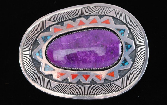 Large Navajo Sugalite Belt Buckle