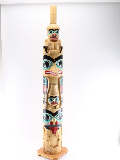 Northwest Coast Carved Wooden Totem