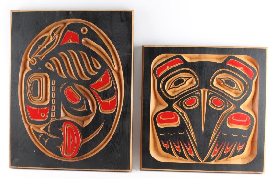 Two Northwest Coast  Wood Art
