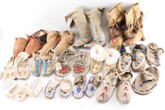 Large Collection of Indian Moccasins