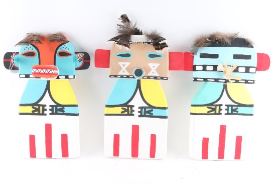 Lot of 3 Hopi Flat kachinas