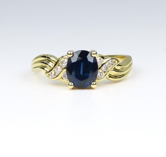 Charming Sapphire and Diamond Ring