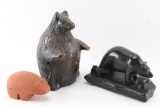 Lot of 3 Bear Sculptures.
