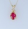 Gorgeous Vivid Red Ruby and Diamond Pendant