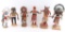 Lot of 6 Native American Kachinas on Wood Bases.