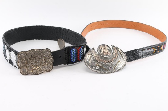 Collection of 2 Belts and Buckles.