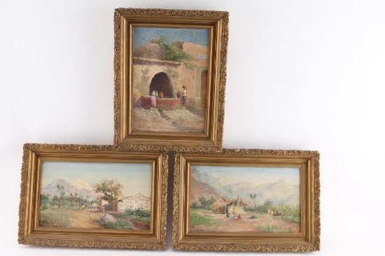 3 Original Oils on Board.