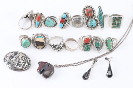 Collection Of  Native American Jewelry.