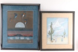 Lot of 2 Gouche on Paper.