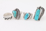 Lot of 4 Ladies Navajo Rings.