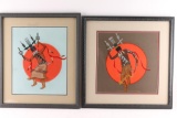 Lot of 2 Gouache on Paper.