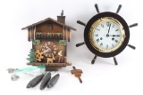 Collection of 2 Wall Clocks.