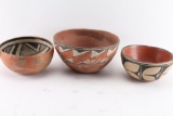 Collection of 3 Santa Domingo Pots.