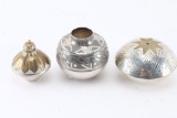Collection of 3 Sterling Hopi Pots.
