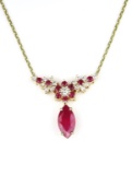 Beautiful Ruby and Diamond Necklace featuring
