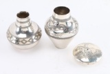 Collection of 3 Sterling Silver Pots.