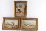 3 Original Oils on Board.